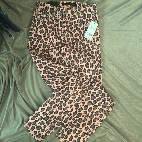 J Brand Mid Rise Cropped Skinny Jeans Jaguar Print Pink Leopard Size 23 NWT $228 - Picture 6 of 6
